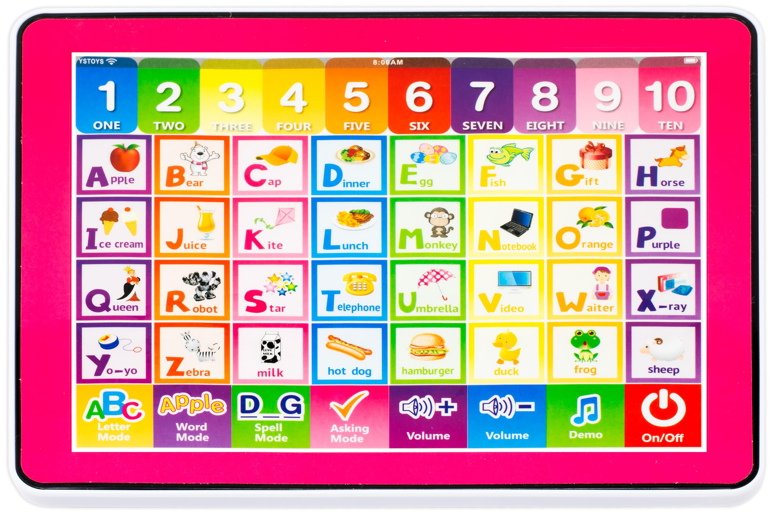Kids Learning Tablet – ABC, 123, Word, Spell & Quiz Modes – Fun Educational Toy for Early Childhood Development