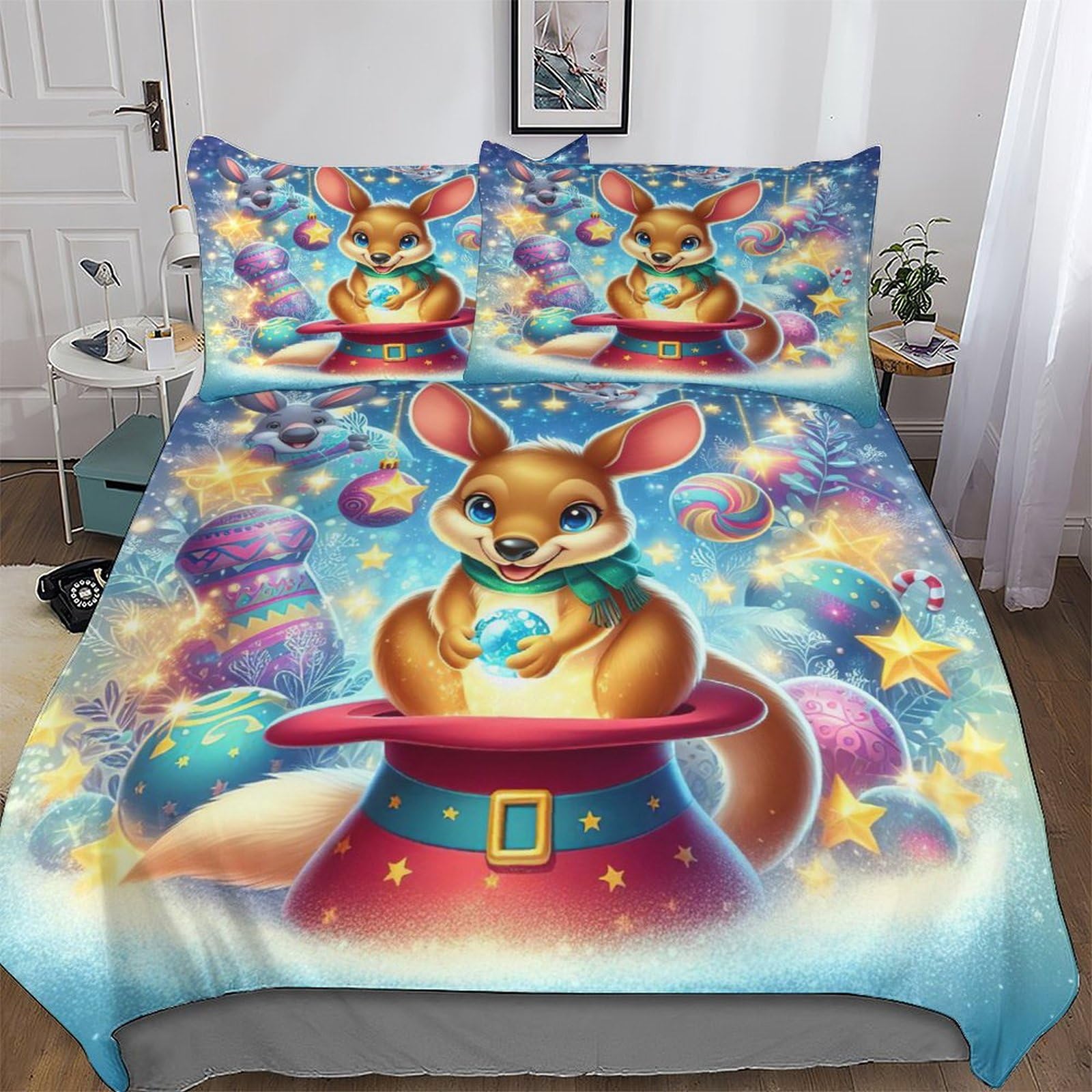 Housse de couette kangourou 220x240 cm : parure douce contre les draps rêches