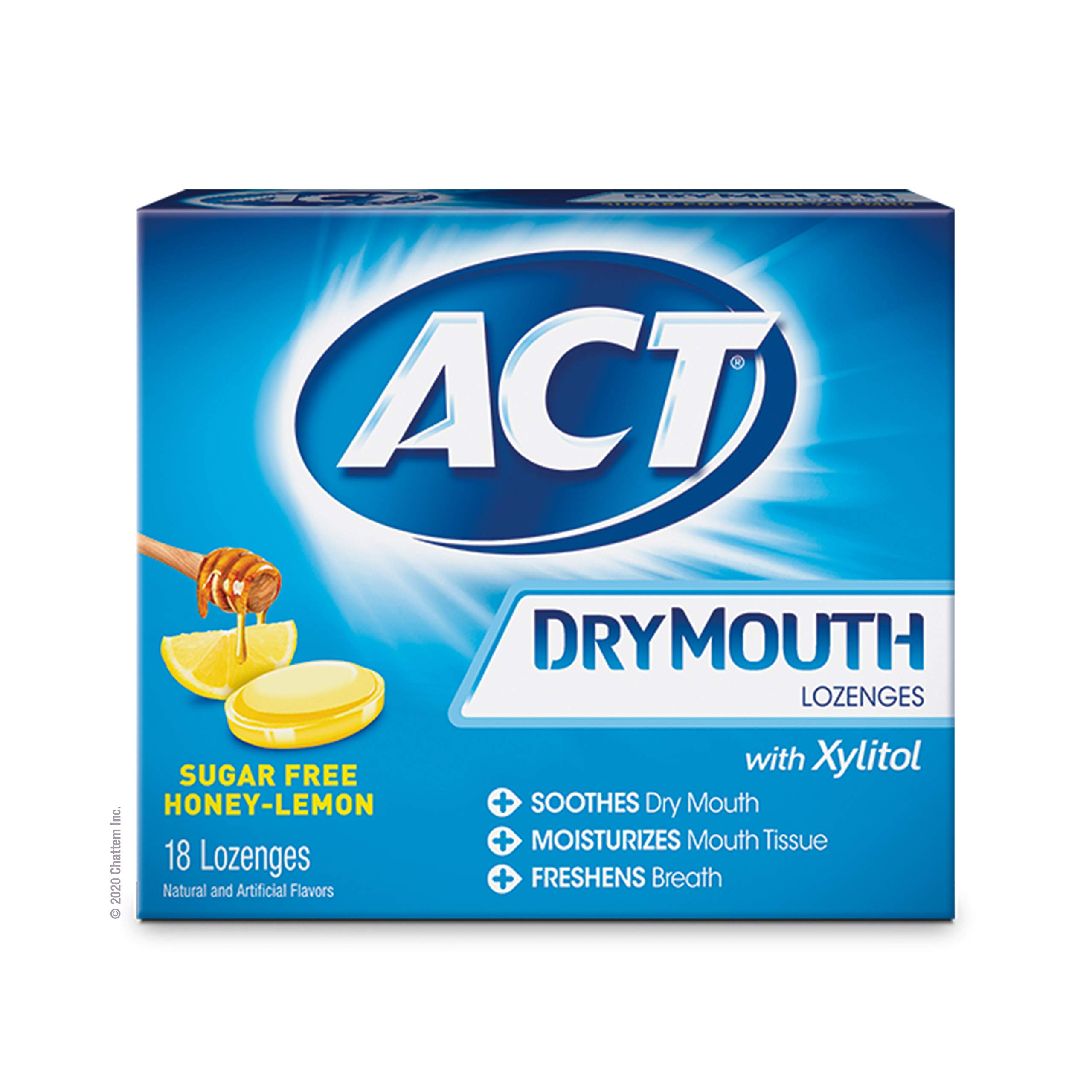 Buy ACT Dry Mouth Lozenges With Xylitol, Sugar Free HoneyLemon, 18