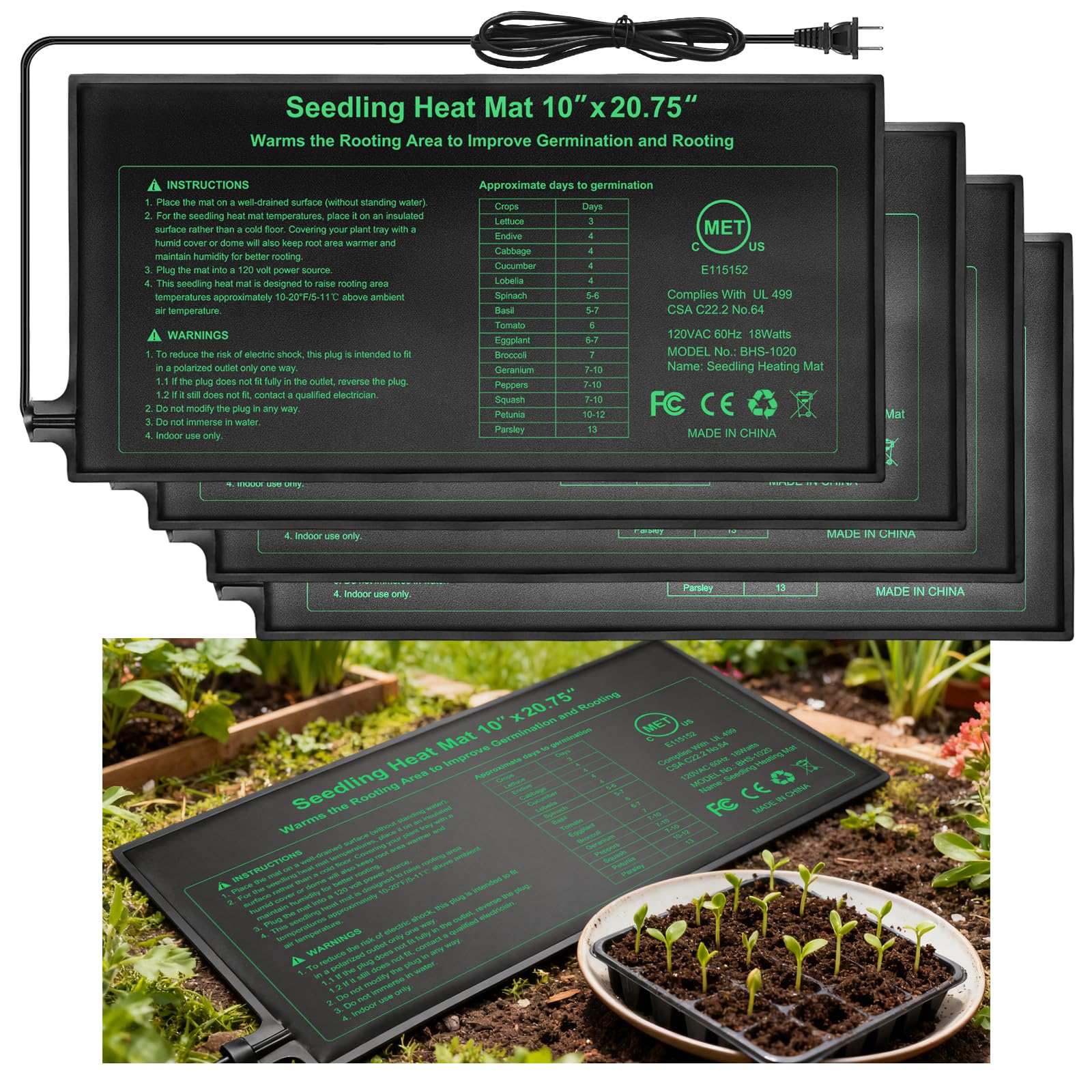 Durable 4-Pack Heat Mat