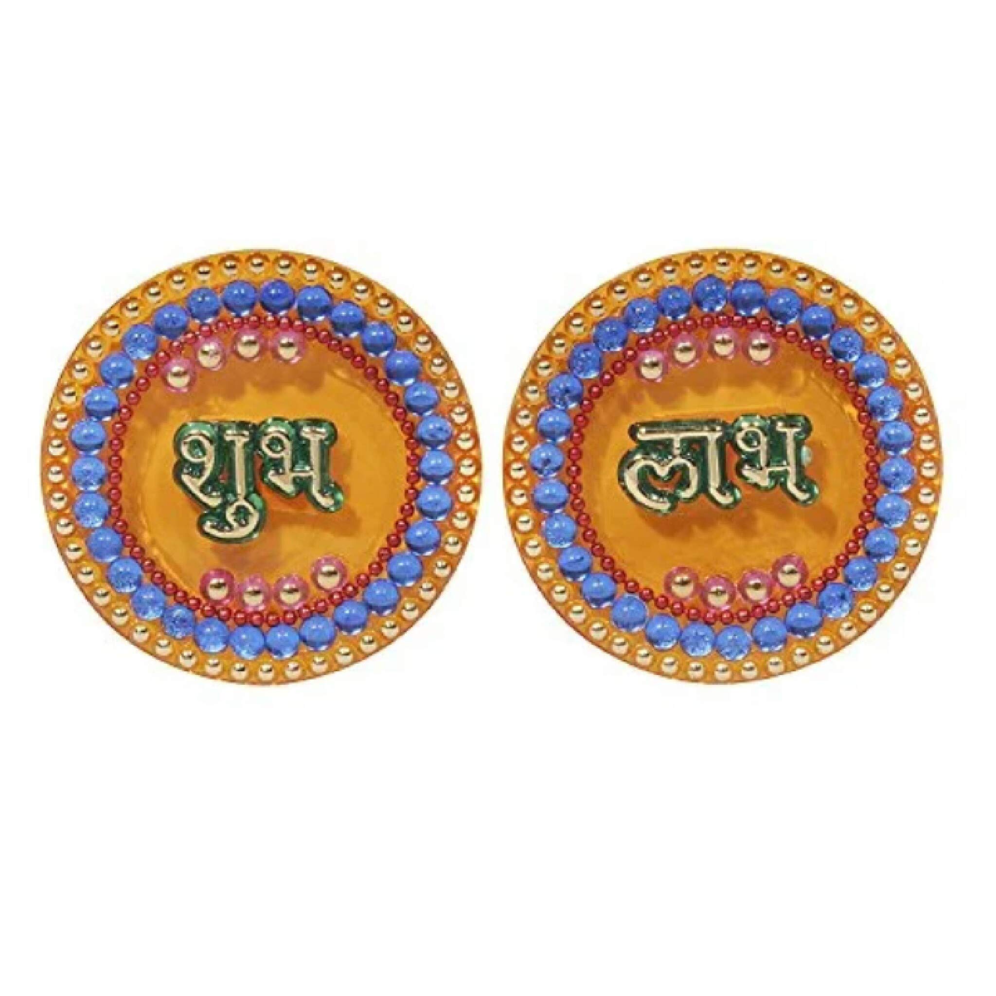 MADHULICA CANDLES 310813 Multicolour SHUBH LABH -Wall/Door Hangings-Festival Gift, Wall Decoration, Festive Decoration