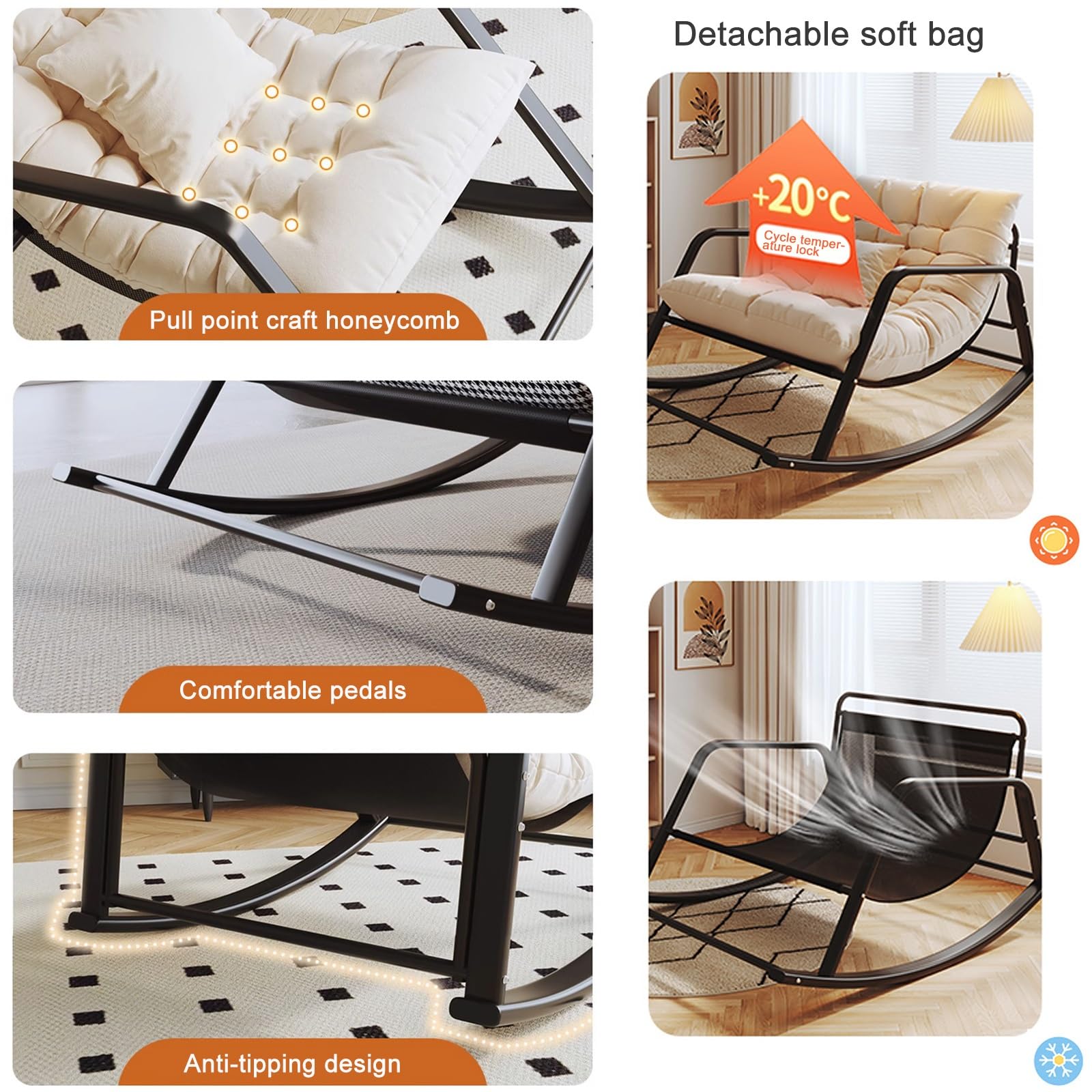 Amazon.com: GHJUMKFDF Rocking Chair Nursery,Oversized Patio