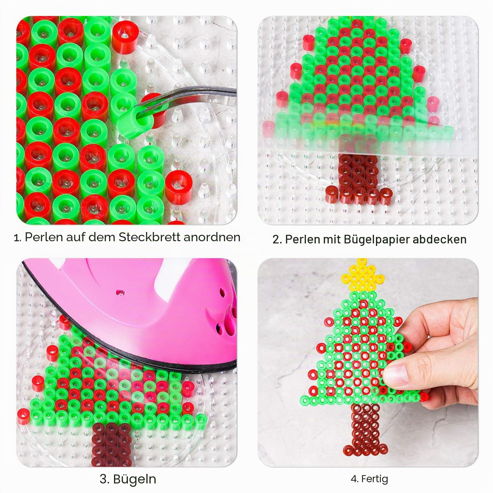 Tomorotec 36000 Stück 5 mm Bügelperlen Set, 45 Farben, Kinder DIY Bastelset