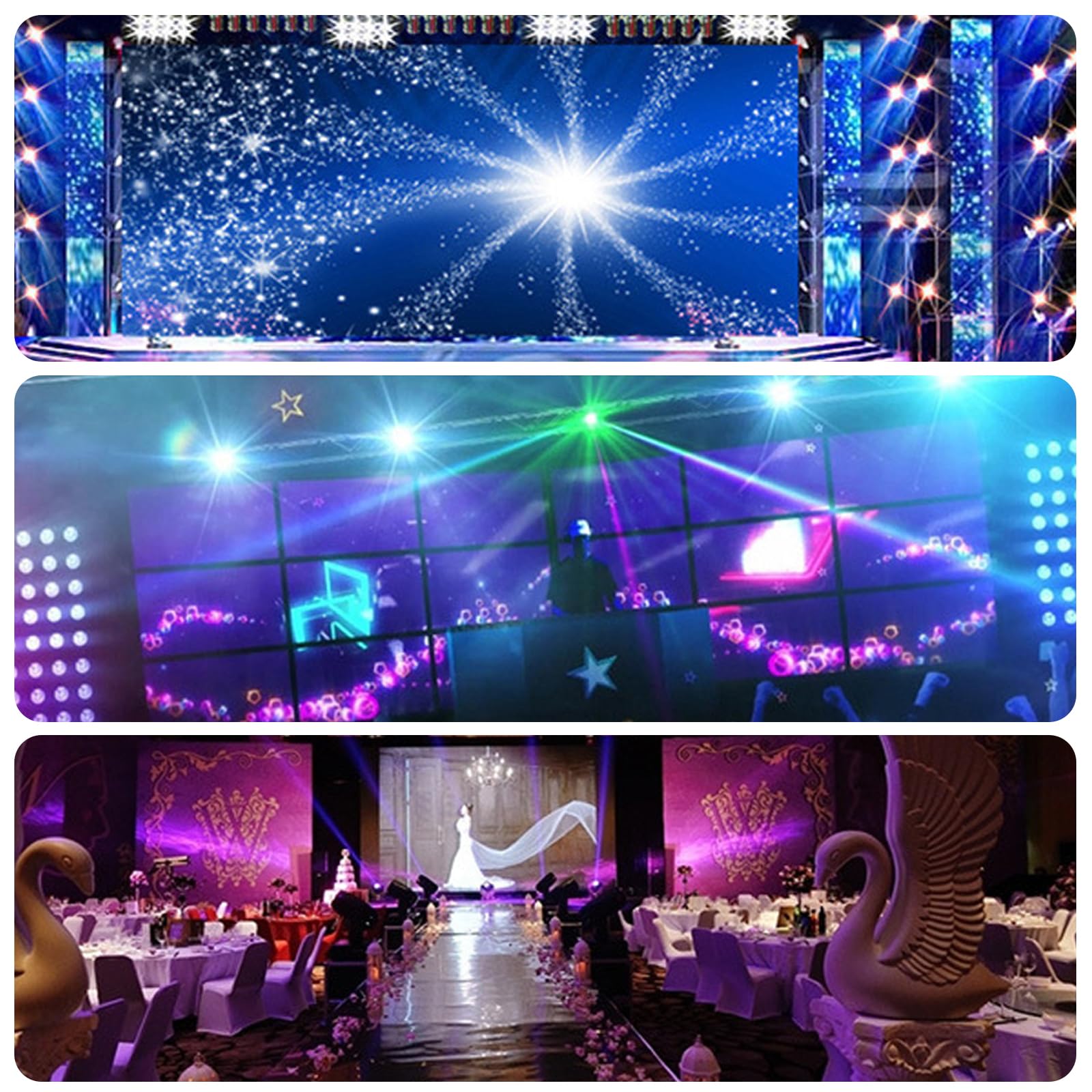Sfera da discoteca 12 cm con motore e LED, Sfera a specchi rotante con 18 perline LED, alimentata a batteria, palla da discoteca con occhiello metallico, decorazione palla da discoteca per feste
