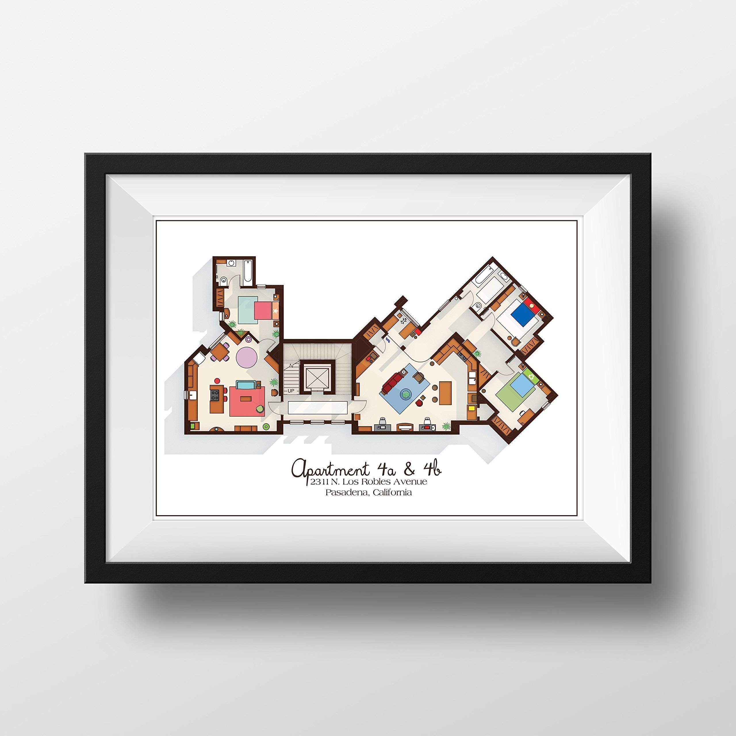 Buy Big Bang Theory Poster Apartment Floor Plan TV Memorabilia