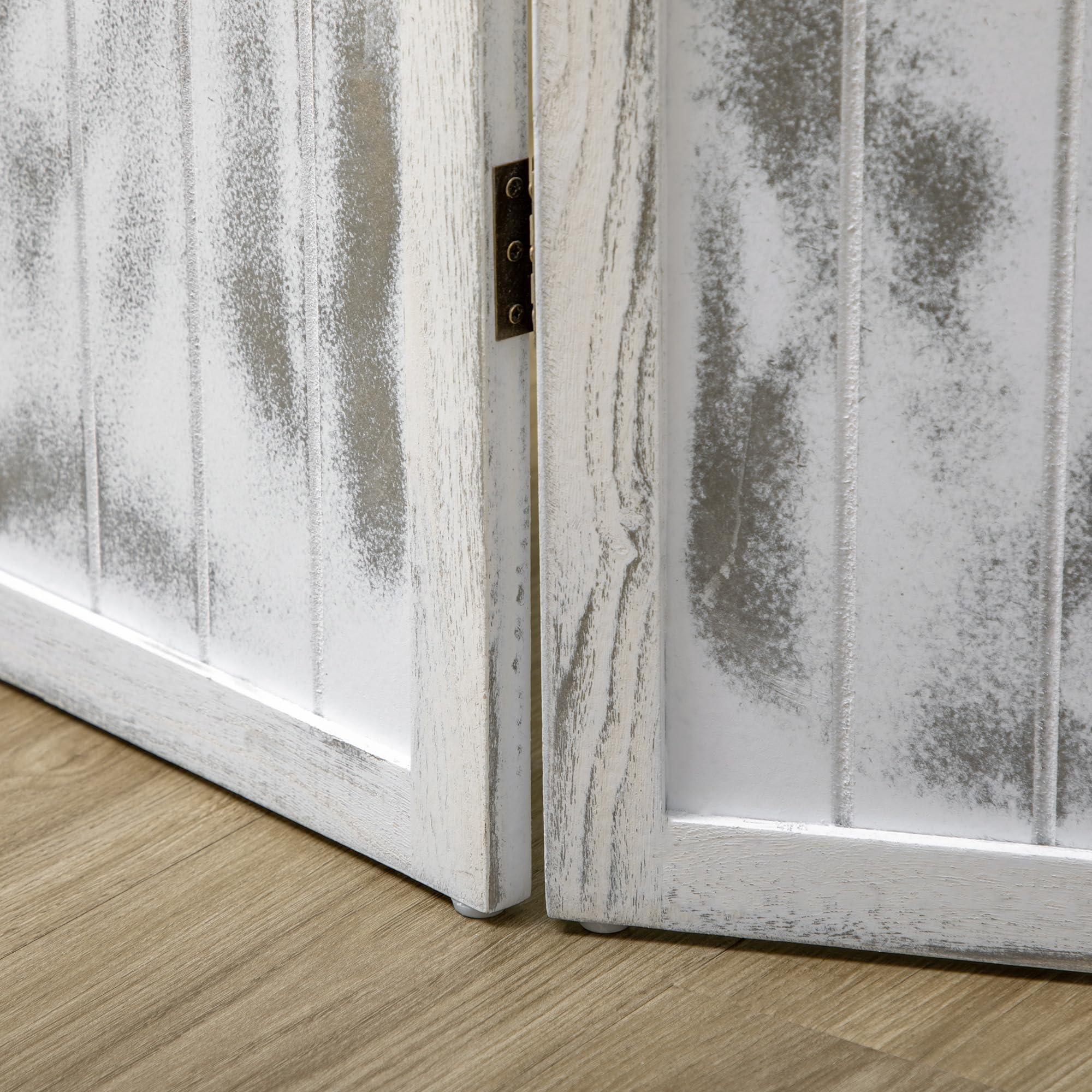 HOMCOM Biombo Plegable de 4 Paneles 160,5x170 cm Blanco | Separador de Ambientes, Divisor de Habitación, Decoración para Dormitorio, Sala, Cocina u Oficina