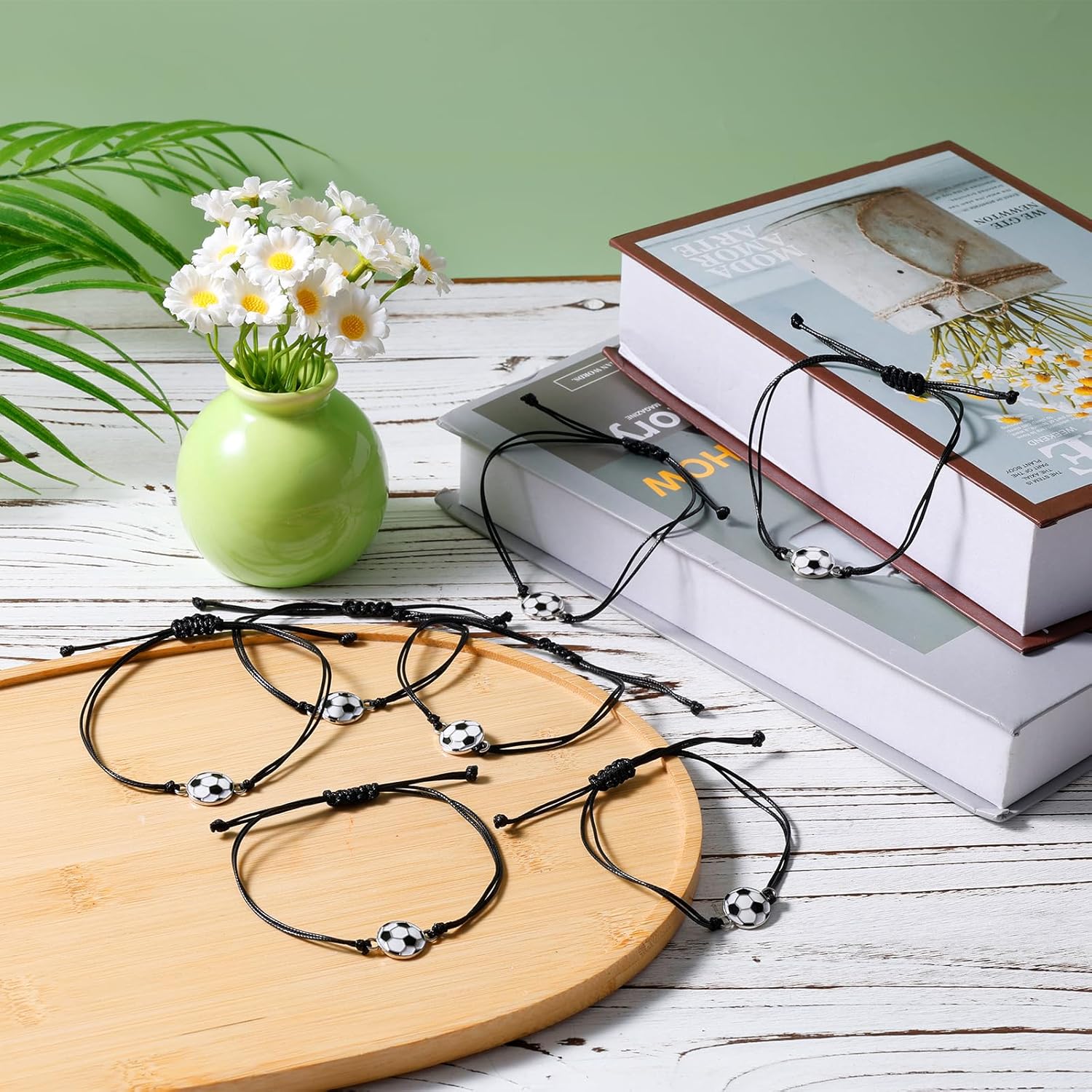 20pcs Sports Party Favors Charm Bracelets, Inspirational Ball Bracelets, Themed Adjustable Jewelry for Women Men Adult Gifts (Football) - Image 4