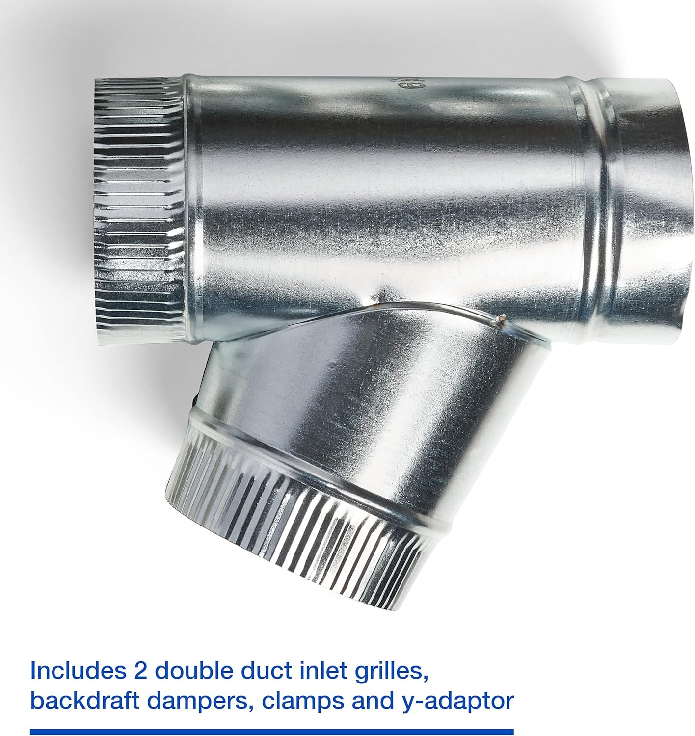 Panasonic Installation Kit for In-line Fans & ERVs, 6" Duct Double Inlet with 2 Grilles & Y-Adaptor, PC-NLF06D