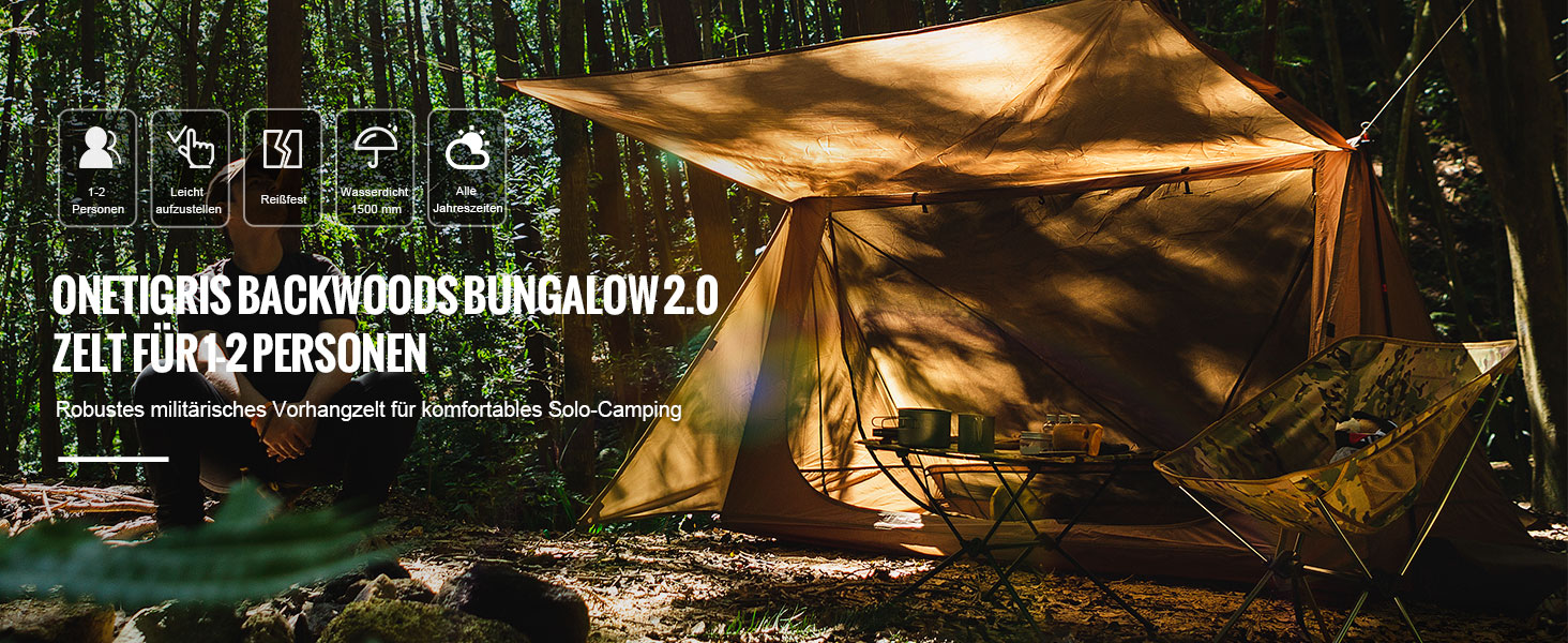 bungalov-zelt OneTigris Backwoods Bungalow 2,0 Zelt für 1-2 Personen Camping Zelt leichtes Wurfzelt wasserdicht 3 Jahreszeit Unterstand Zelt für Wandern Outdoor (Kojote Braun) Sport & Freizeit Diopter:-3.0 Das sieht aus, als menu 2:Sporting Goods