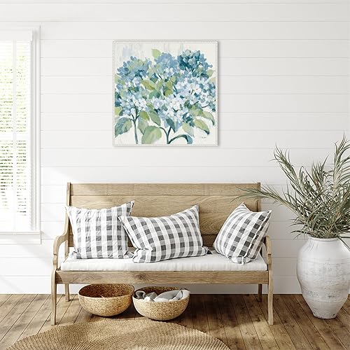 Miniatura 6 de Amanti Art Silvia Vassileva - Lienzo enmarcado para pared, 30 x 30 pulgadas, diseño romántico de hortensias azules, lienzo enmarcado para pared,