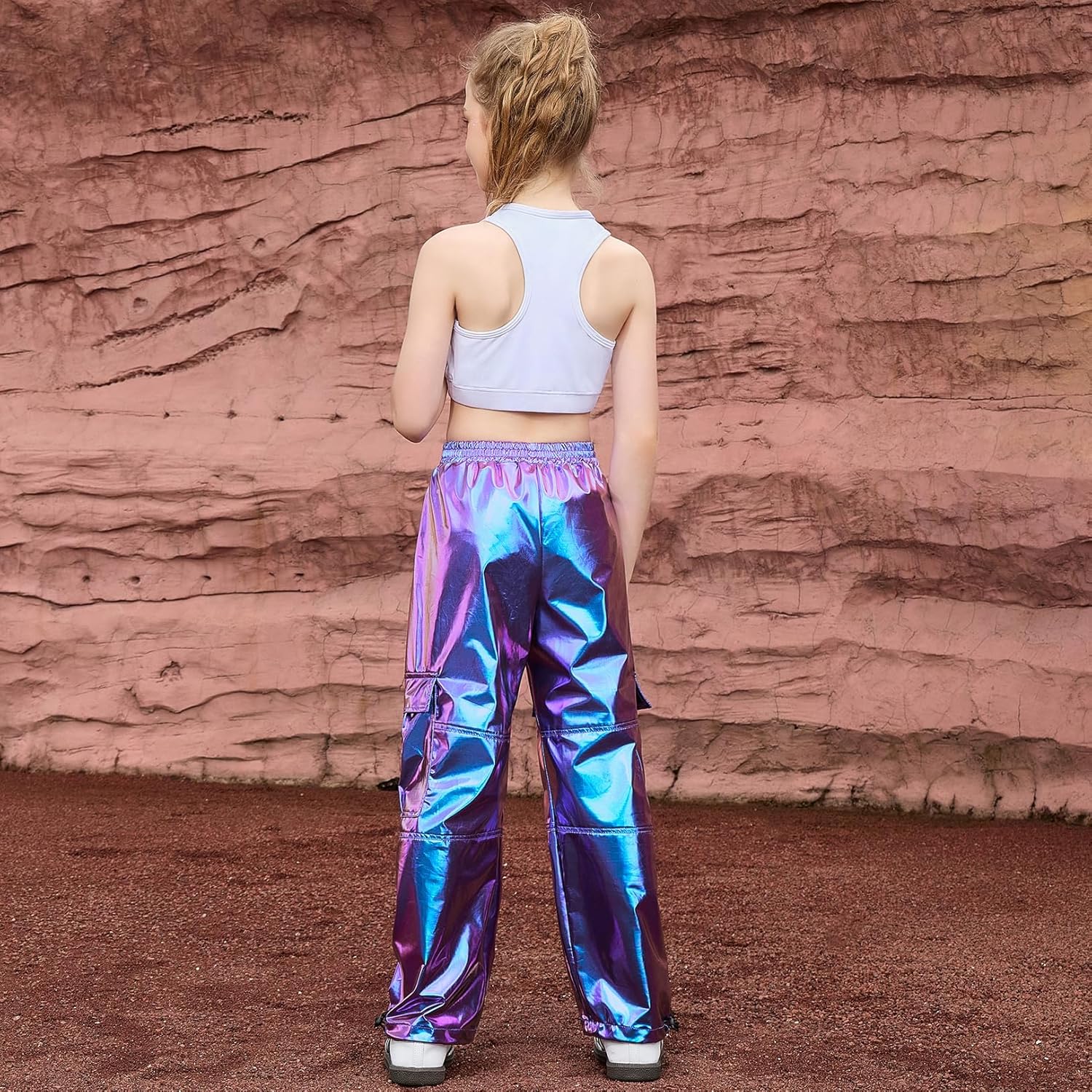Mirawise Girls Cargo Jogger Pants with Elastic Waist & Multi-Pockets Straight Leg for Outdoor Dance Streetwear 4-13Y - Image 3