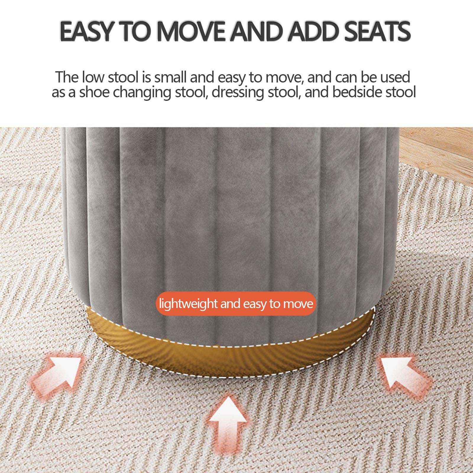 YCQYM Pouf portaoggetti Rotondo in Velluto con Coperchio Rimovibile, Sgabello a Fungo per Soggiorno, Camera da Letto e Sala Trucco, poggiapiedi Versatile e Sedia da Trucco