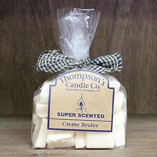 Thompson’s Candle Co. Super Scented Crème Brûlée Wax Crumbles – 6 oz Handcrafted Paraffin Wax Melts, Sweet Vanilla Custard Fragrance, Made in the USA