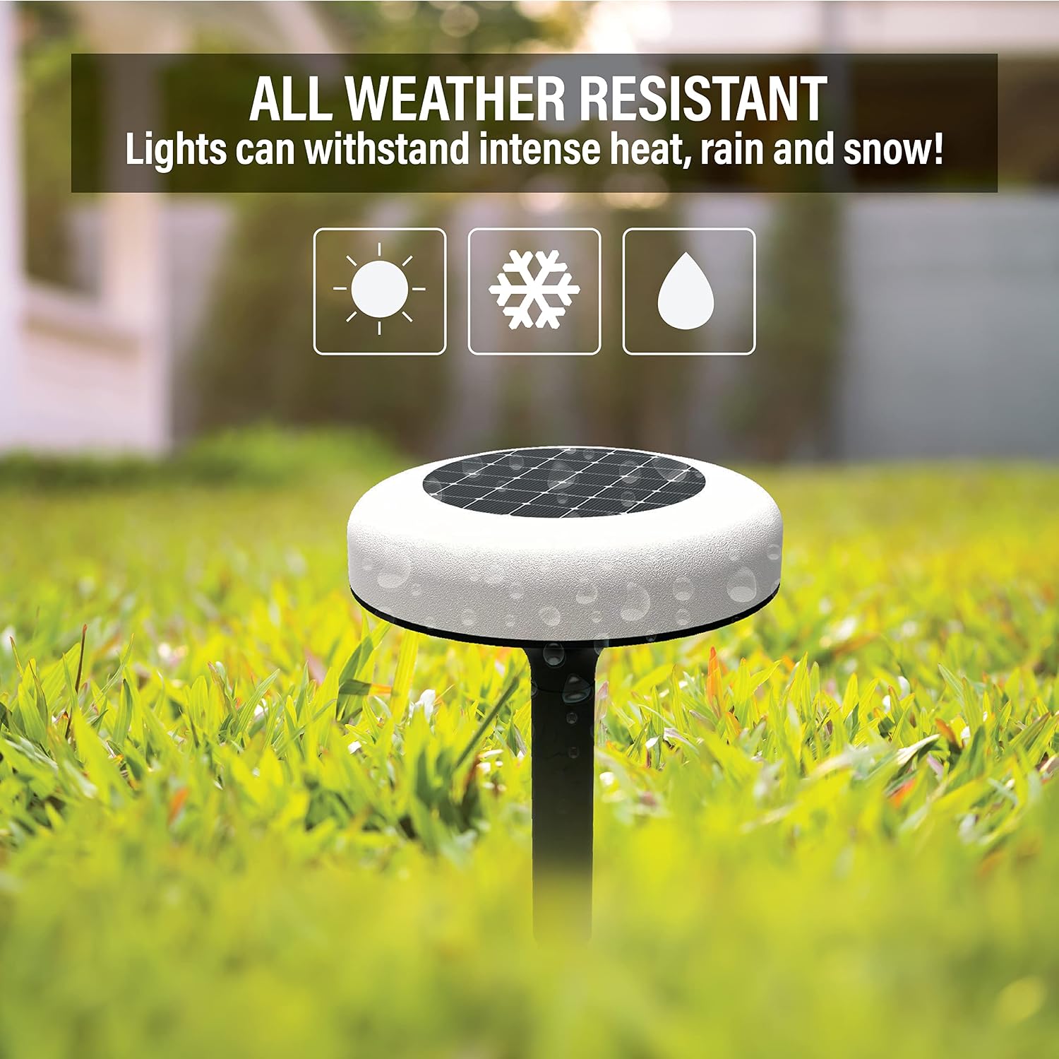 Bell+Howell Vividisk Color Changing LED Solar Pathway Lights - Waterproof Outdoor Lights for Driveways, Lawns & Landscapes - 4 Pack