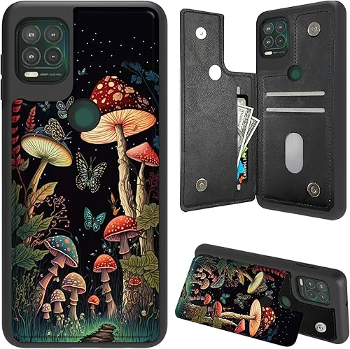 Funda tipo cartera para Moto G Stylus 5G 2021 con tarjetero, ranuras para tarjetas con función atril y doble cierre magnético, funda protectora para
