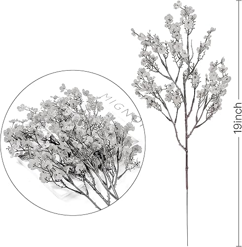 Vista 105 de Sggvecsy 15 piezas de flores artificiales de aliento de bebé, ramos de gypsophila a granel, flores de seda falsas de tacto real para el hogar, Negro