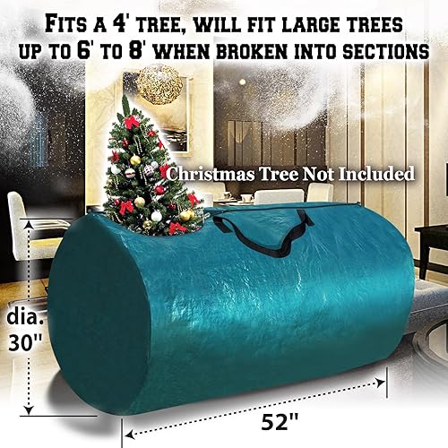 Miniatura 4 de BenefitUSA Bolsa de almacenamiento para árbol de Navidad artificial grande y resistente, para limpiar hasta 8 pies (rojo)