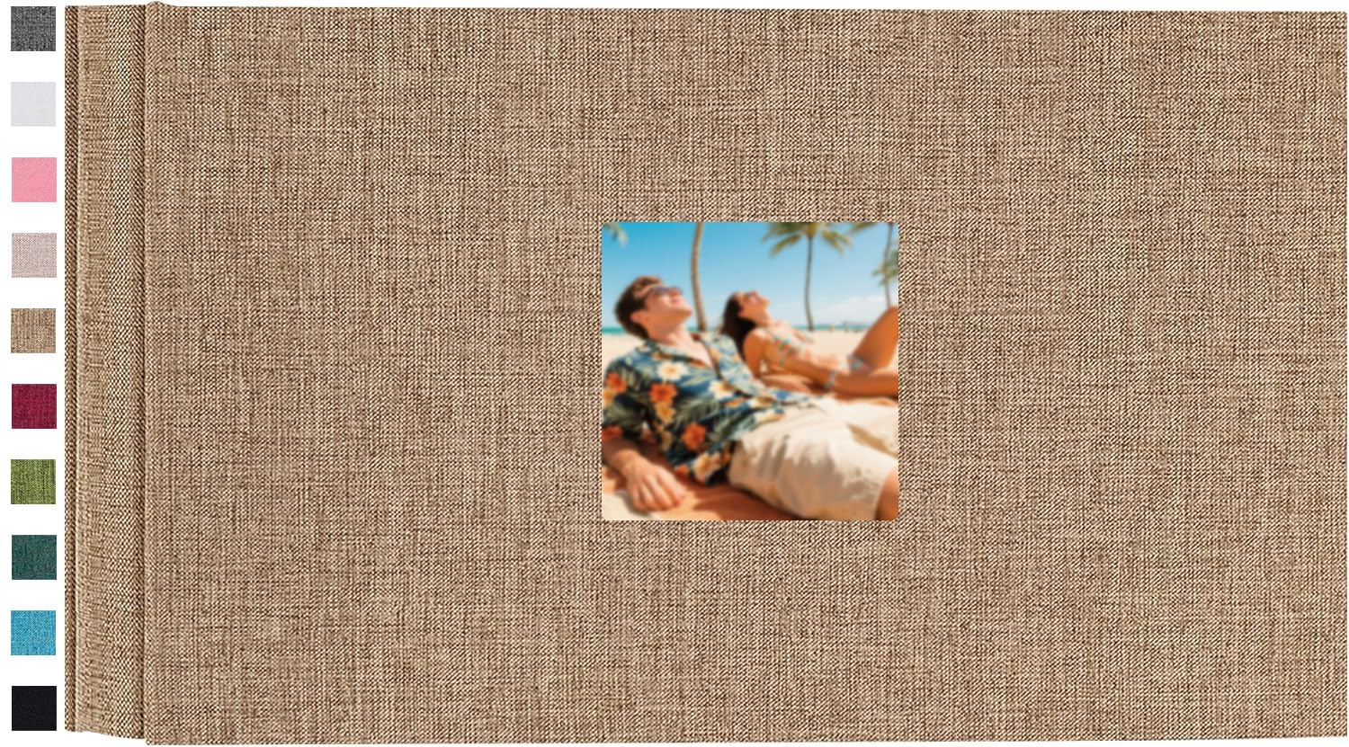 Ponping Small Photo Album 6x4 100 Photos Linen Cover Picture Photo Book for Family Wedding Anniversary Baby Vacation
