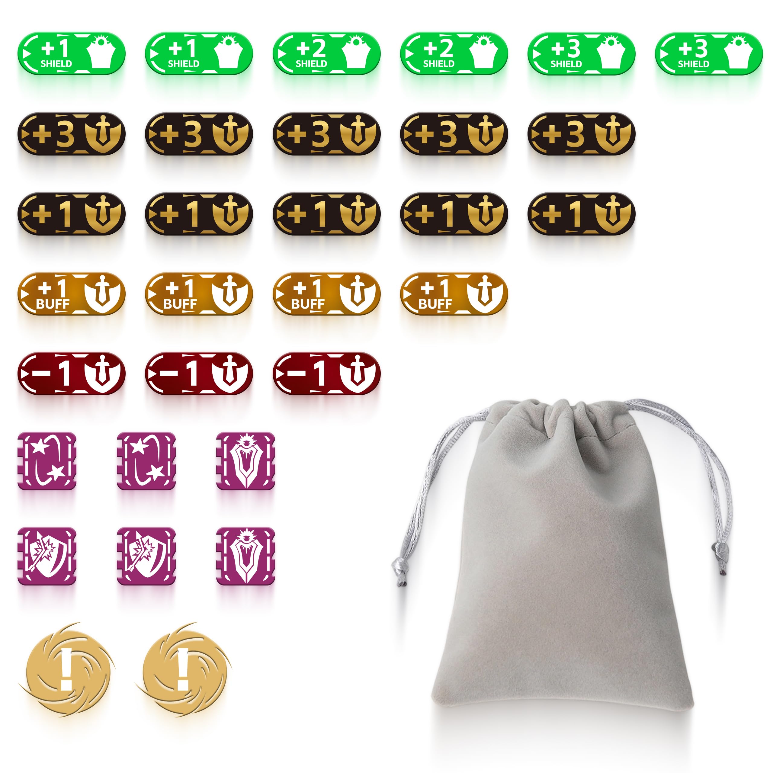 Set di 31 gettoni di tracciamento in acrilico di alta qualità, compatibili con Riftbound, indicatori di stato professionali e modificatori per giochi di strategia TCG (31)