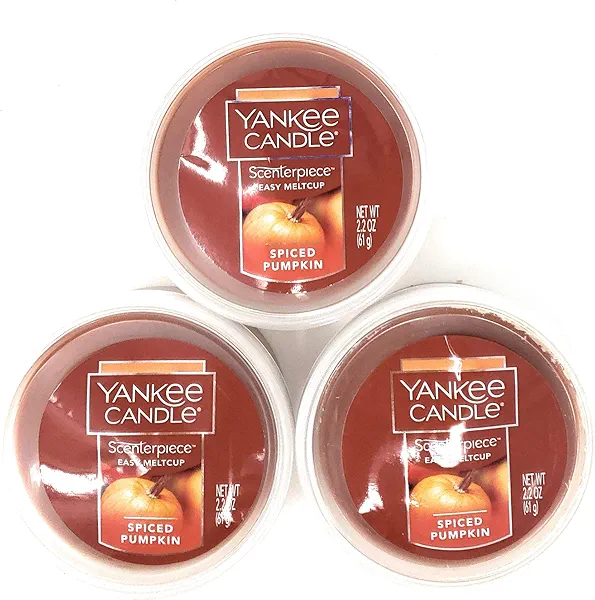 Yankee Candle Spiced Pumpkin Scented Scenterpiece Easy Meltcups Bundle - Set of 3