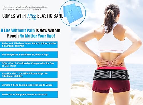 Miniatura 2 de Si - Cinturón para articulaciones para mujeres y hombres + banda de resistencia con plan de entrenamiento de recuperación de espalda, corrector de