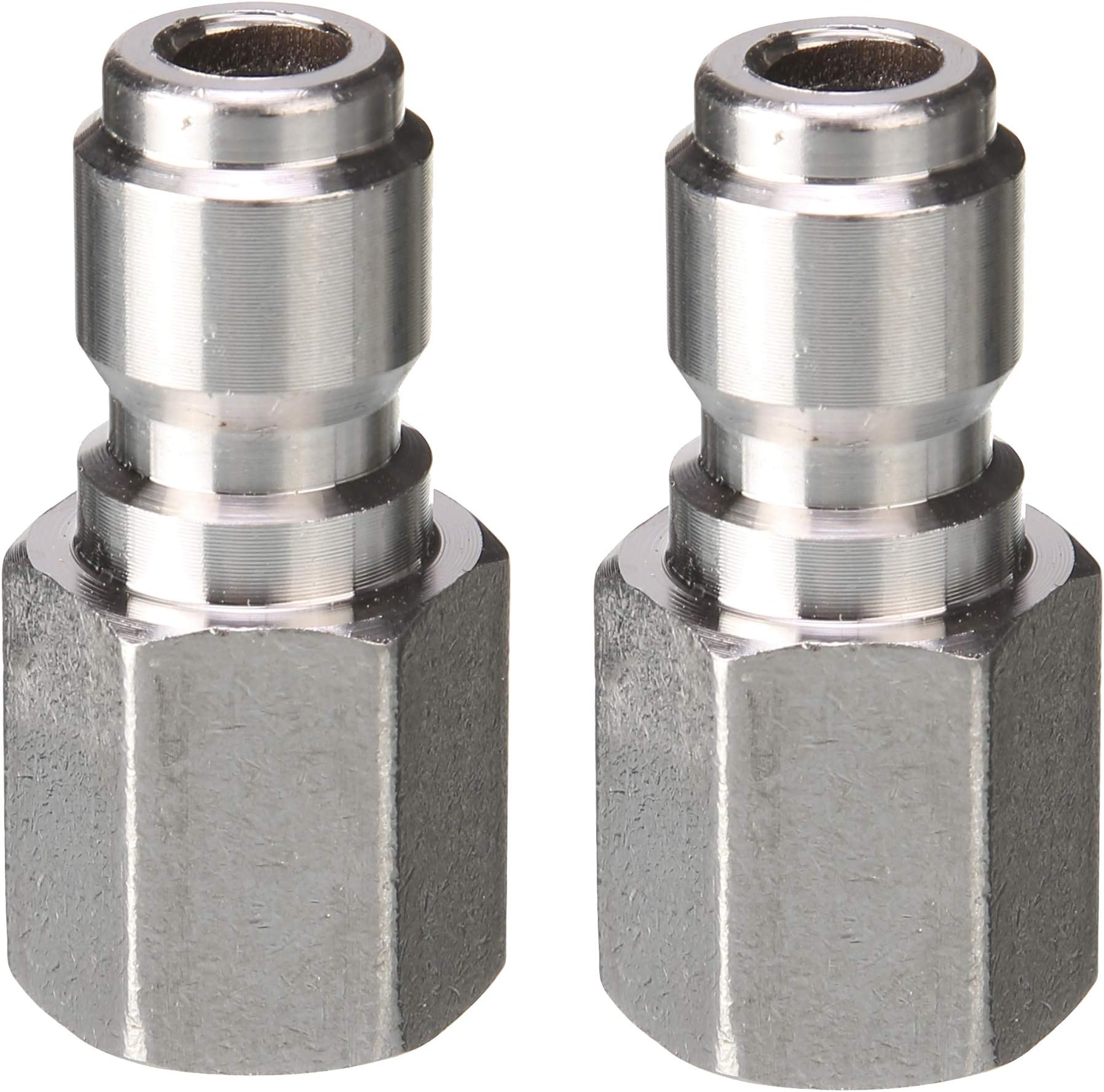 Pressure Washer Coupler, 1/4 Inch Quick Connect Plug to 1/4 Inch Female NPT Fitting, 5000 PSI, 2-Pack