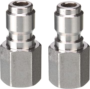 Tool Daily Pressure Washer Coupler, 1/4 Inch Quick Connect Plug to 1/4 Inch Female NPT Fitting, 5000 PSI, 2-Pack