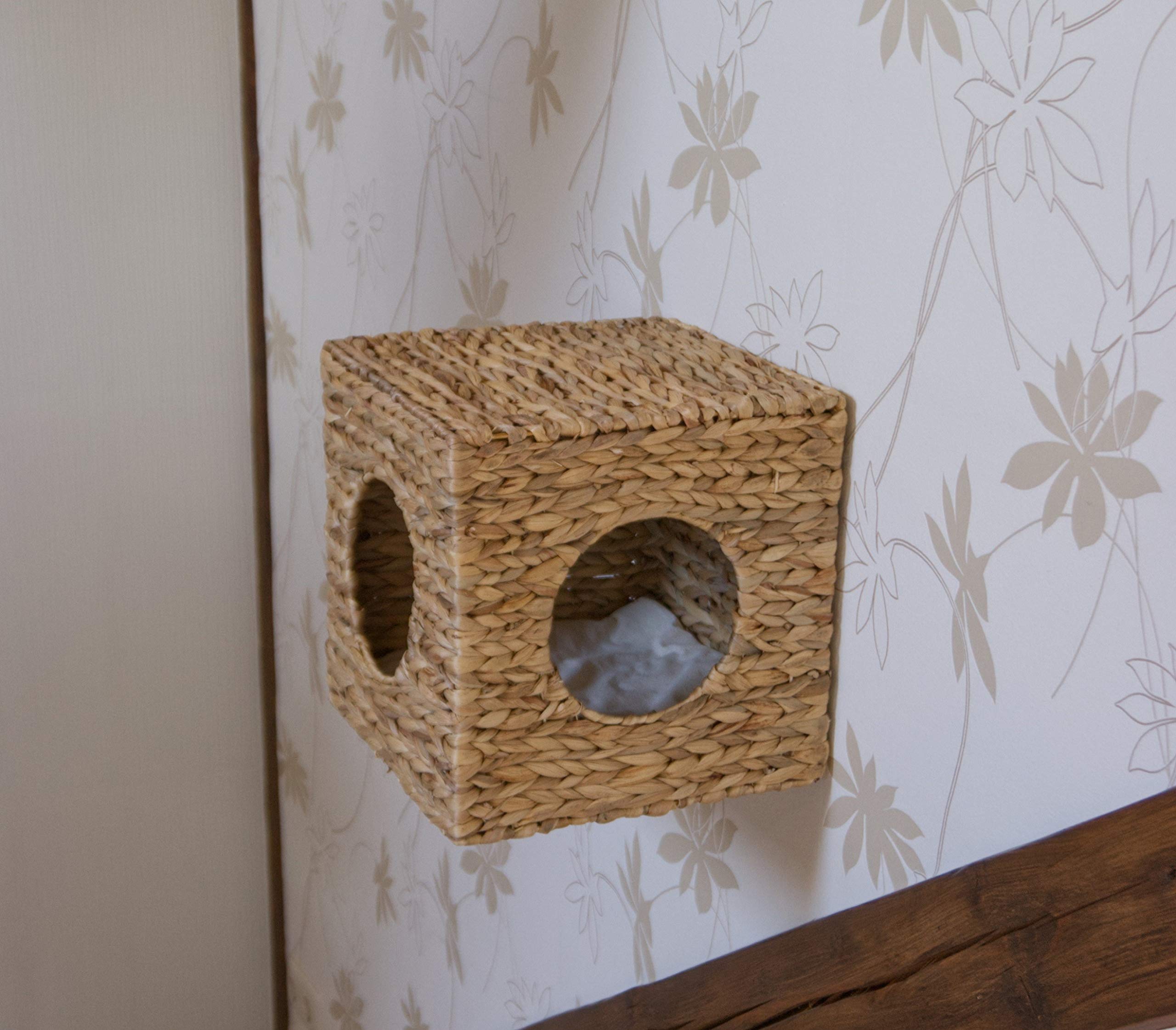 Lycce Ferdi Grotte murale pour chat en jacinthe d'eau 33 cm x 33 cm x 33 cm