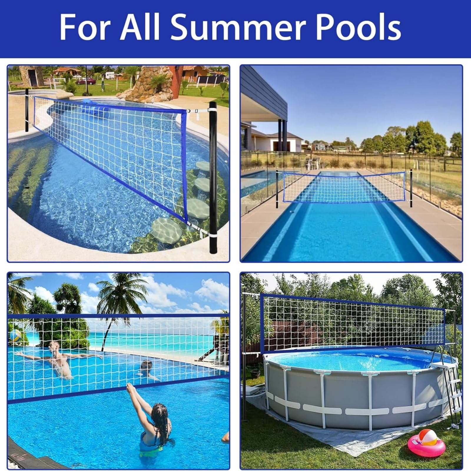 Rete Pallavolo Piscina, Rete Da Pallavolo Per Piscina E Giardino, Rete Portatile Per Beach Volley, Gioco Acquatico E Outdoor