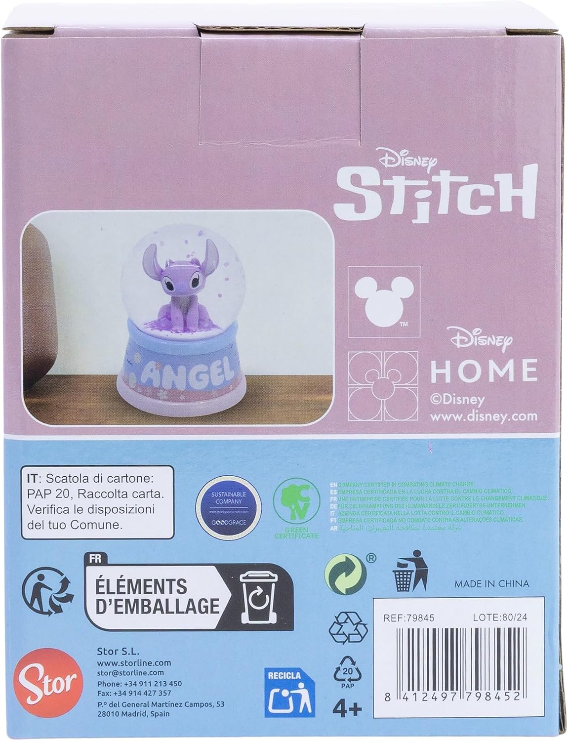 STOR Stitch Snow Globe in Gift Box - Decorative Crystal Ball with Glitter - Official Collectible Figure