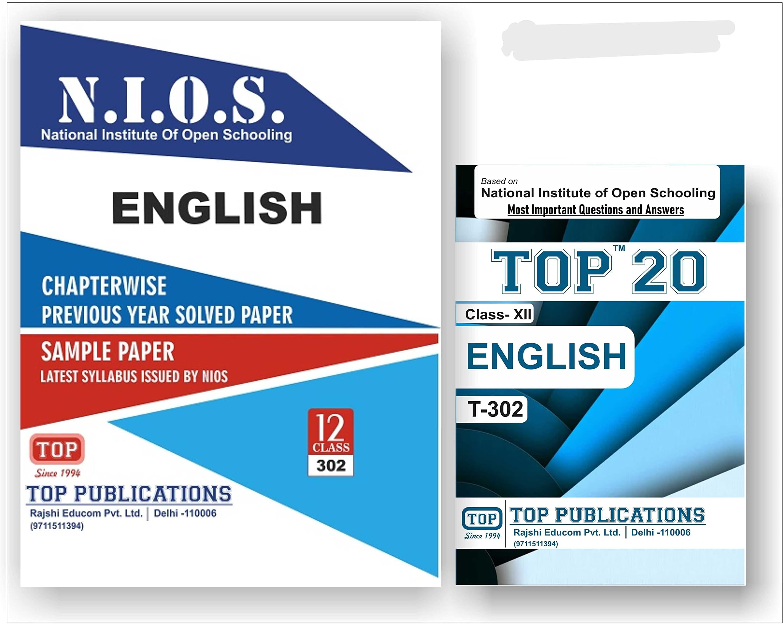 TOP NIOS Class 12 English T - 302 Chapterwise Solved Sample Papers + TOP 20 Most Important Question Answers (Mini Book) - Set of 2 Books Perfect Paperback – 31 January 2025