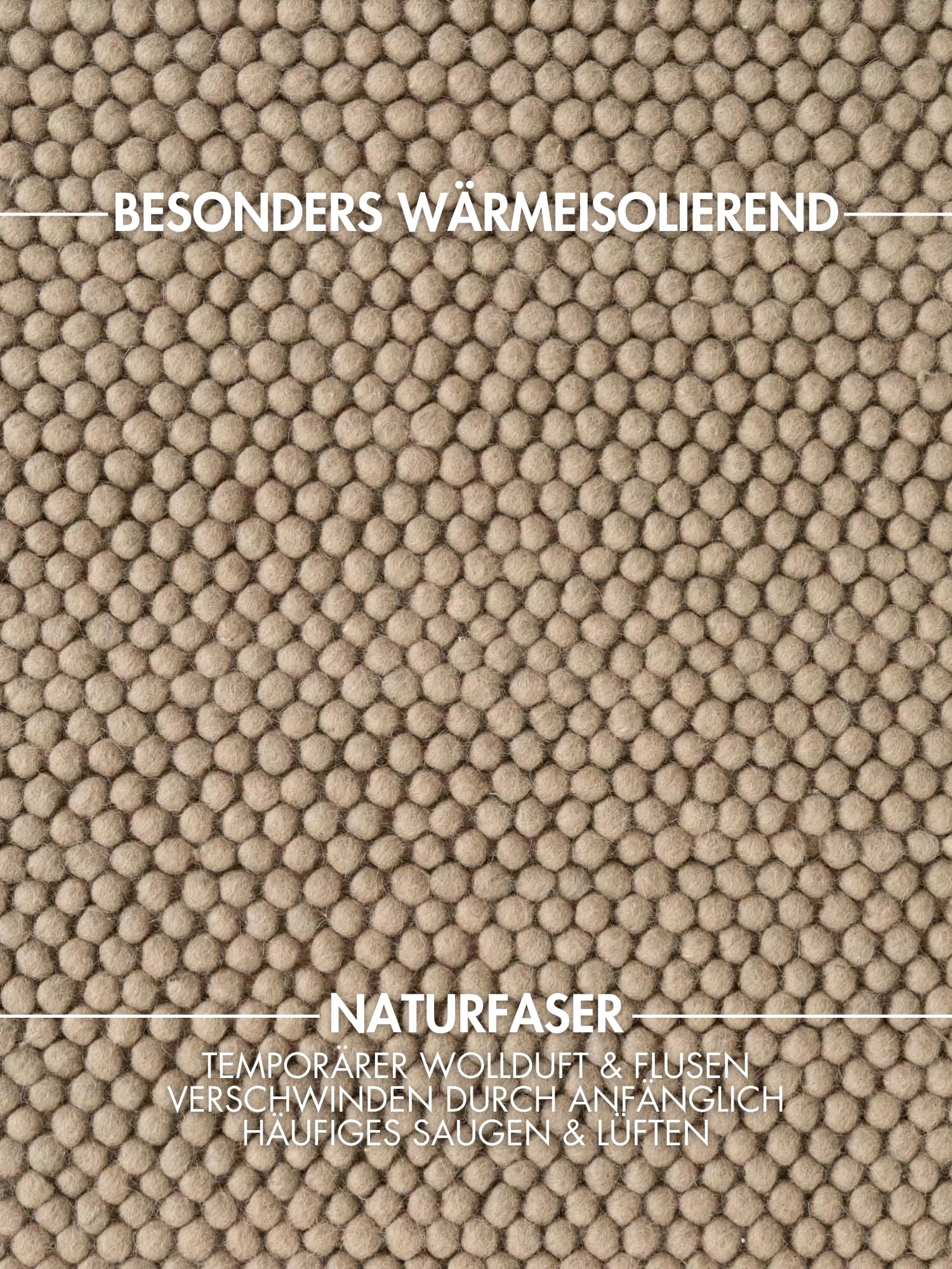 Ted Baker Wollteppich Diana - Natürlicher Wohnzimmerteppich, 100% Wolle, Handgewebt & Zeitlos, Naturfaser Teppich, Skandi Look für Wohnzimmer, Schlafzimmer, Esszimmer – Beige, 200x300 cm