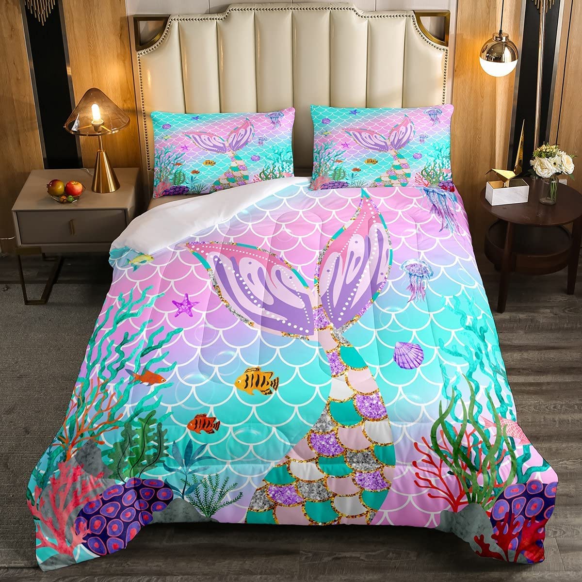 Erosebridal Mermaid Tail Comforter Set 