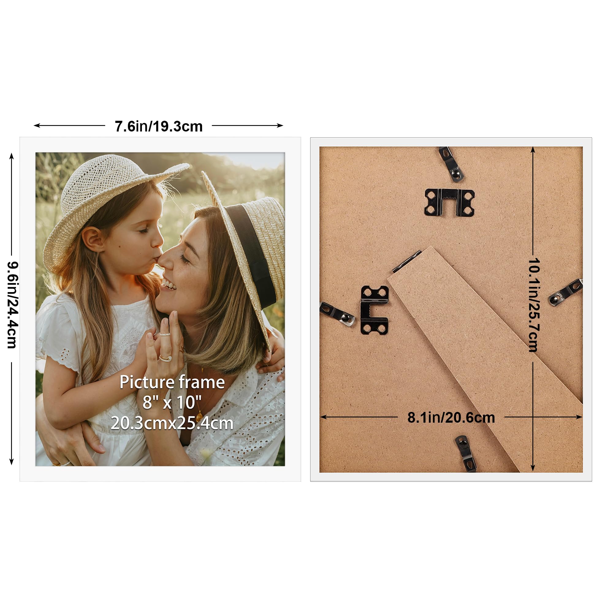 Ditwis 8x10 Photo Frame White, Elegant Frame Suitable for 10x8 Photos and Pictures, Horizontal or Vertical Wall or Table Display - Image 2