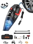 AstroAI 4-in-1 Car Vacuum Cleaner and Tire Inflator, Handheld Vacuum with Air Compressor, Digital Dual Values Display, 150 PSI Car Tires Air Pump with LED Light, 12V DC, 16.4FT Cord for Auto