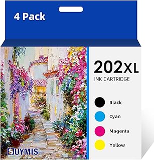 202 202XL Ink Cartridges for Epson Printer Remanufactured Compatible for Epson 202 XL 202XL T202XL Work for Epson Expression Home XP-5100 Workforce WF-2860 Printer (1 Black 1 Cyan 1 Magenta 1 Yellow)