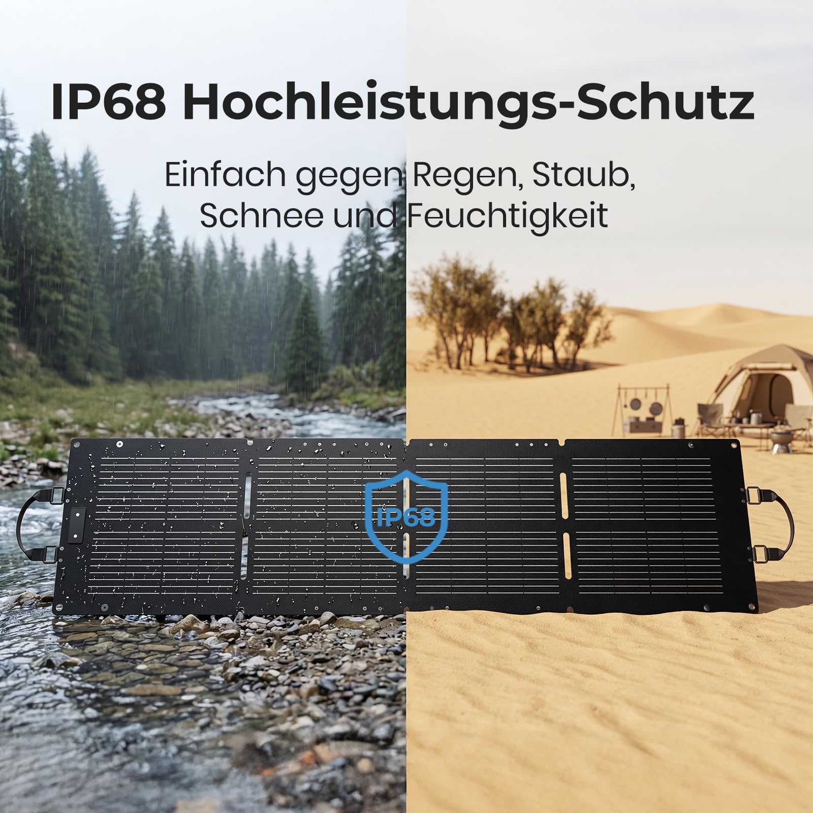 Dyness 100W Faltbares Solarpanel für Powerstation mit Monokristalline Solarzelle, 23% Wirkungsgrad, IP68 Wasserdicht, MC4/ /XT60/DC-Ausgängen, Tragbares Solarmodul für Wohnmobil Camping Solaranlage