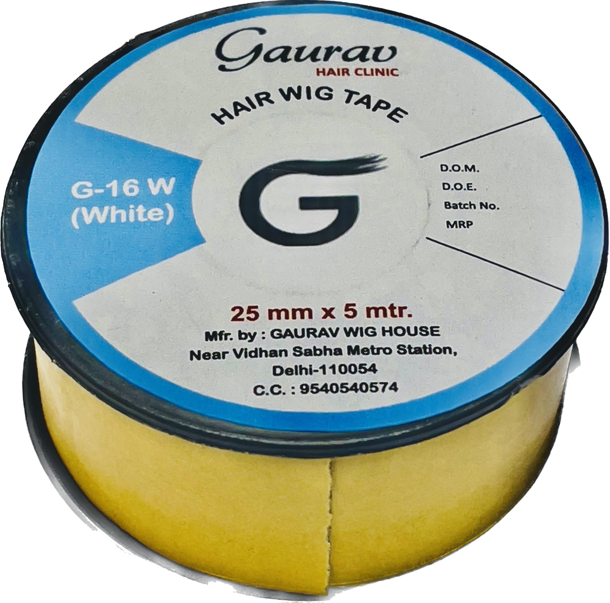Small 5 mtr Yellow Roll For Hair Patch | Double Side Cotton Tape | Wig Tape-image-18