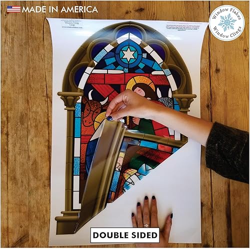 Miniatura 3 de Adhesivos de Navidad para ventanas de cristal, calcomanías reutilizables y no adhesivas, calcomanías para decoración de ventanas y puertas de