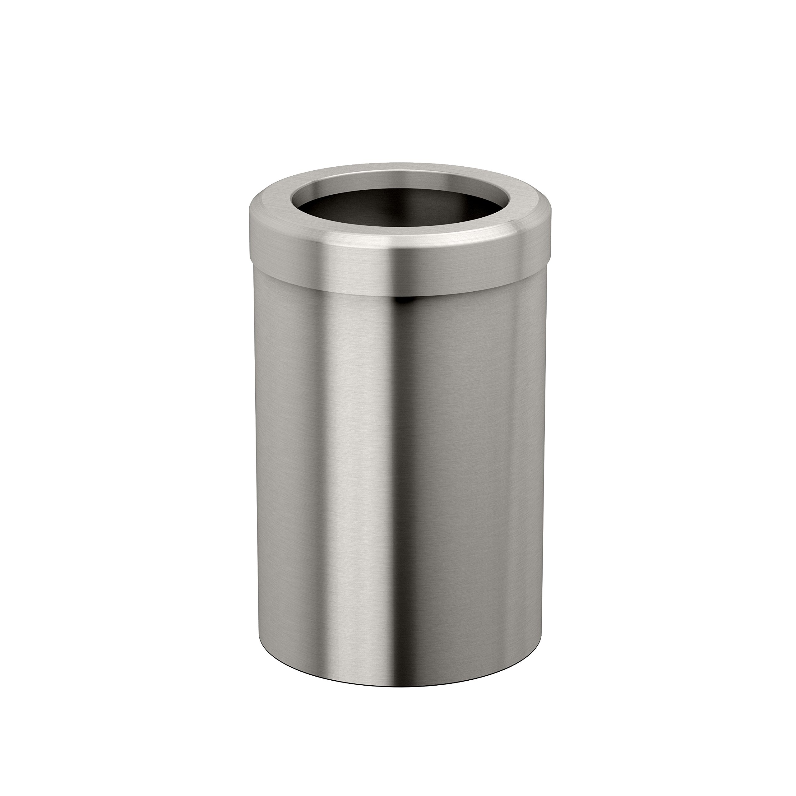 Gatco 1911 Waste Can Modern Bathroom, Kitchen, Office Trash Bin, Round, Satin Nickel-image-22