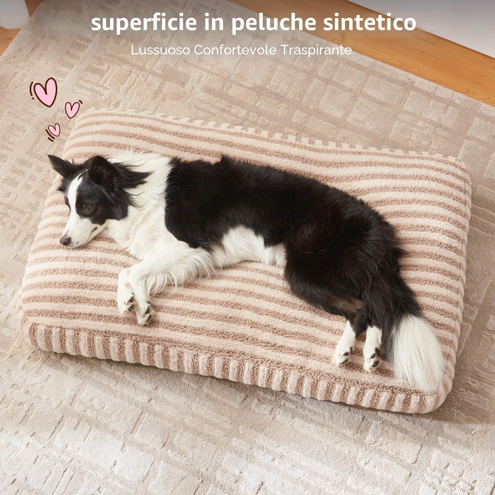 Pawk Cuccia Cane Interno, Cuscino per Cani Taglia Grande, Cuscino Cane Sfoderabile e Lavabile, Cuccia per Cani Soffice Traspirante Antiscivolo, 89x58x10cm