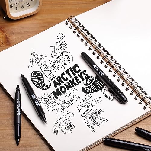 Miniatura 8 de Mr. Pen - Marcadores permanentes de doble punta, paquete de 12, negro, punta fina y ultra fina