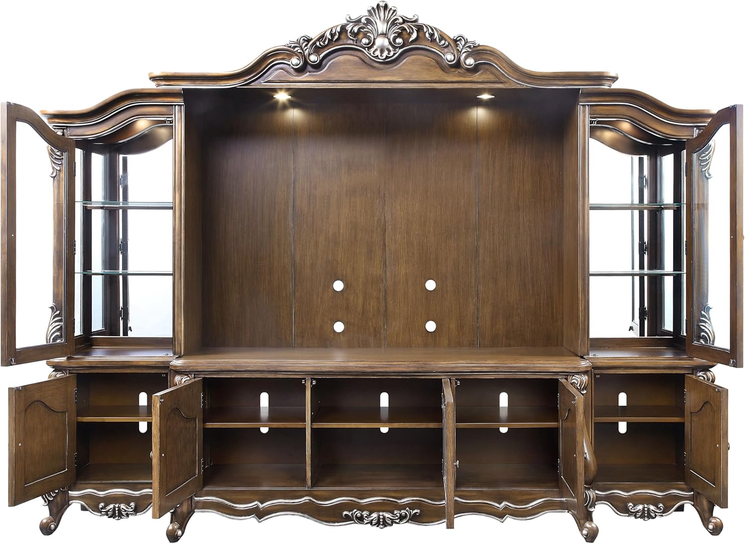 Acme Latisha Transitional Wooden Entertainment Center in Antique Oak