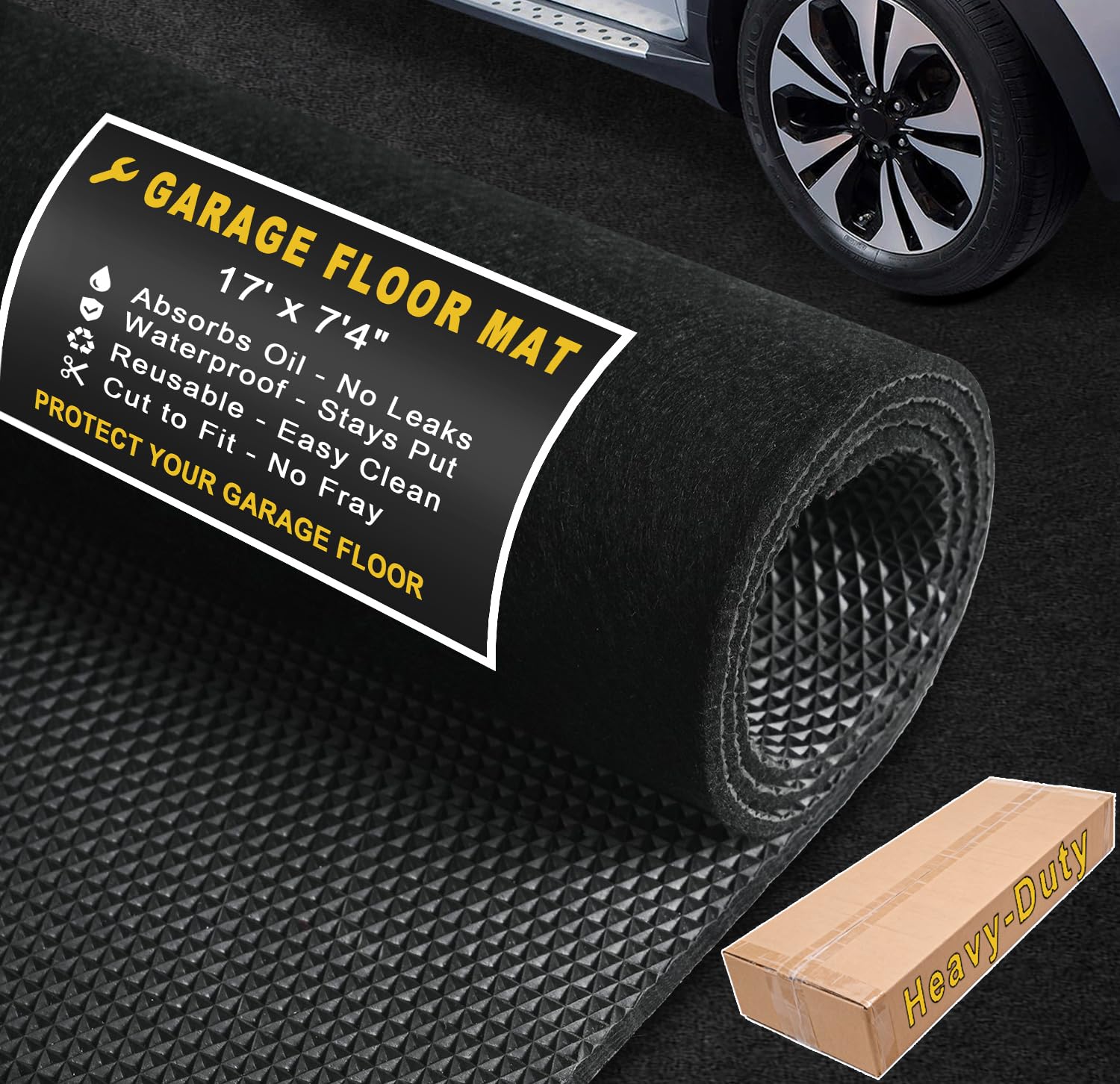 Golener Heavy-Duty Garage Floor Mat 17' x 7'4