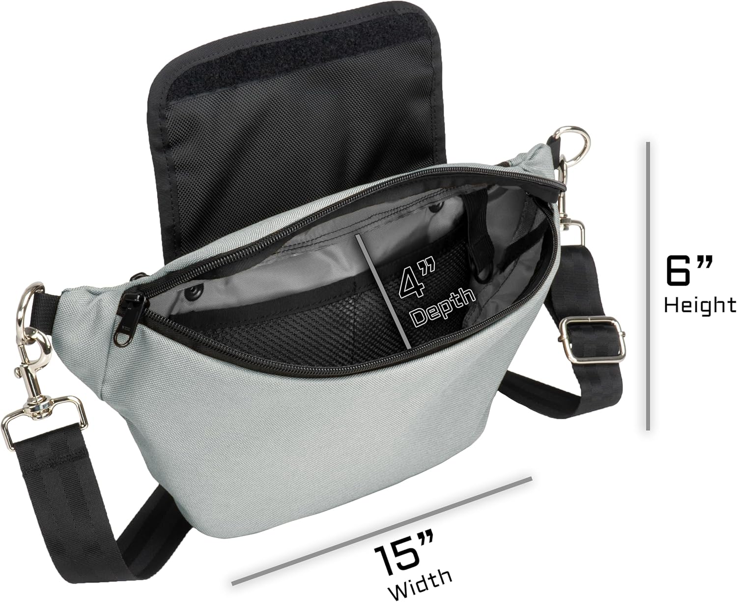 Xtreme Sight Line ~ SLING Faraday Bag ~ Data Security Cross-Body for Executive Travel ~ Tracking/Hacking Defense ~ Silver
