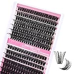 FADLASH Cluster Lashes D Curl Wispy Individual Lashes DIY Eyelash Extension Natural Look Reusable Fluffy Cluster Eyelash Extensions Self Application at Home (60D+80D-0.07D-12-18MIX)