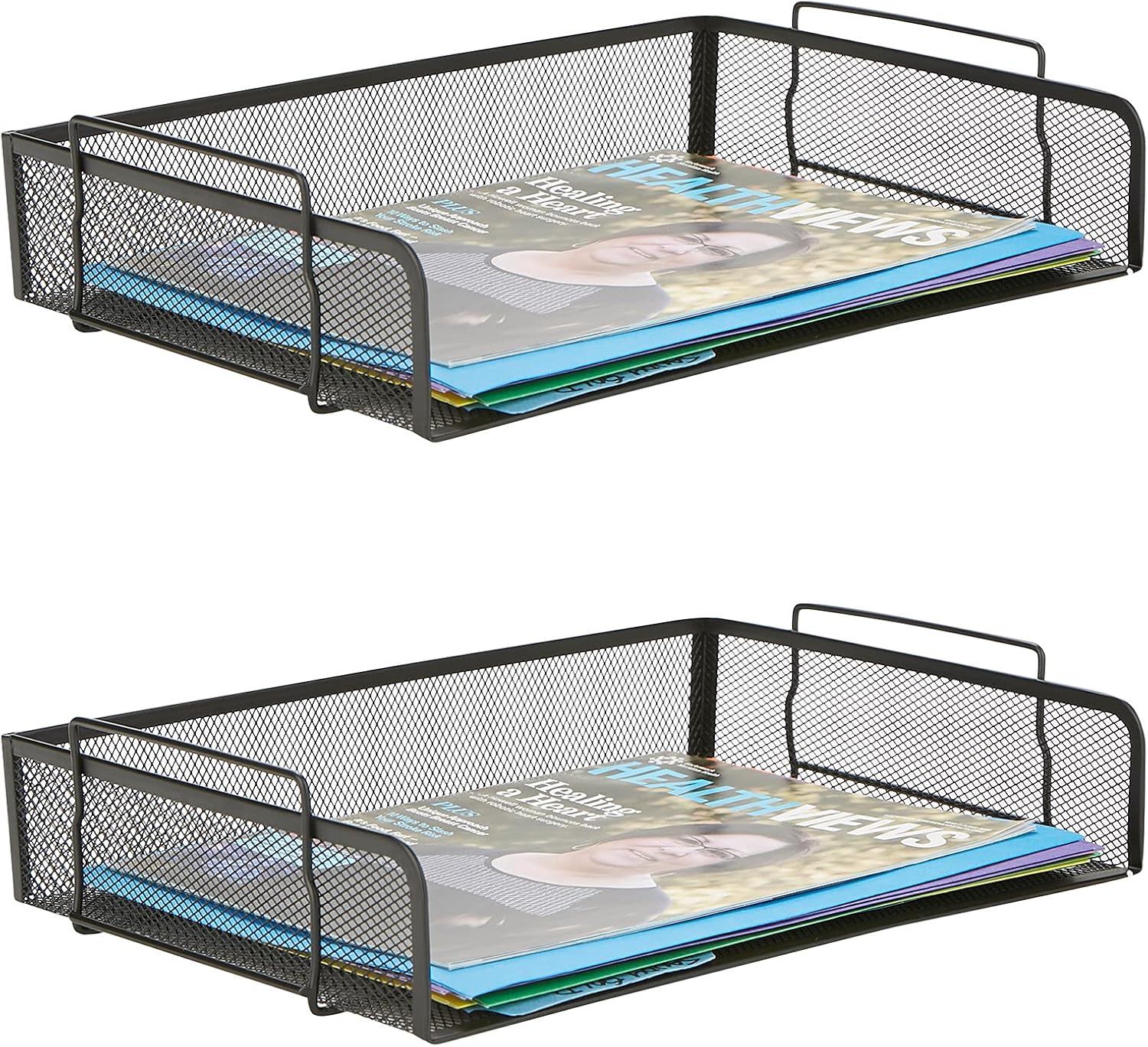 Mind Reader DSTACK2-BLK 2 Piece, Side Load, Stackable Letter Legal ...