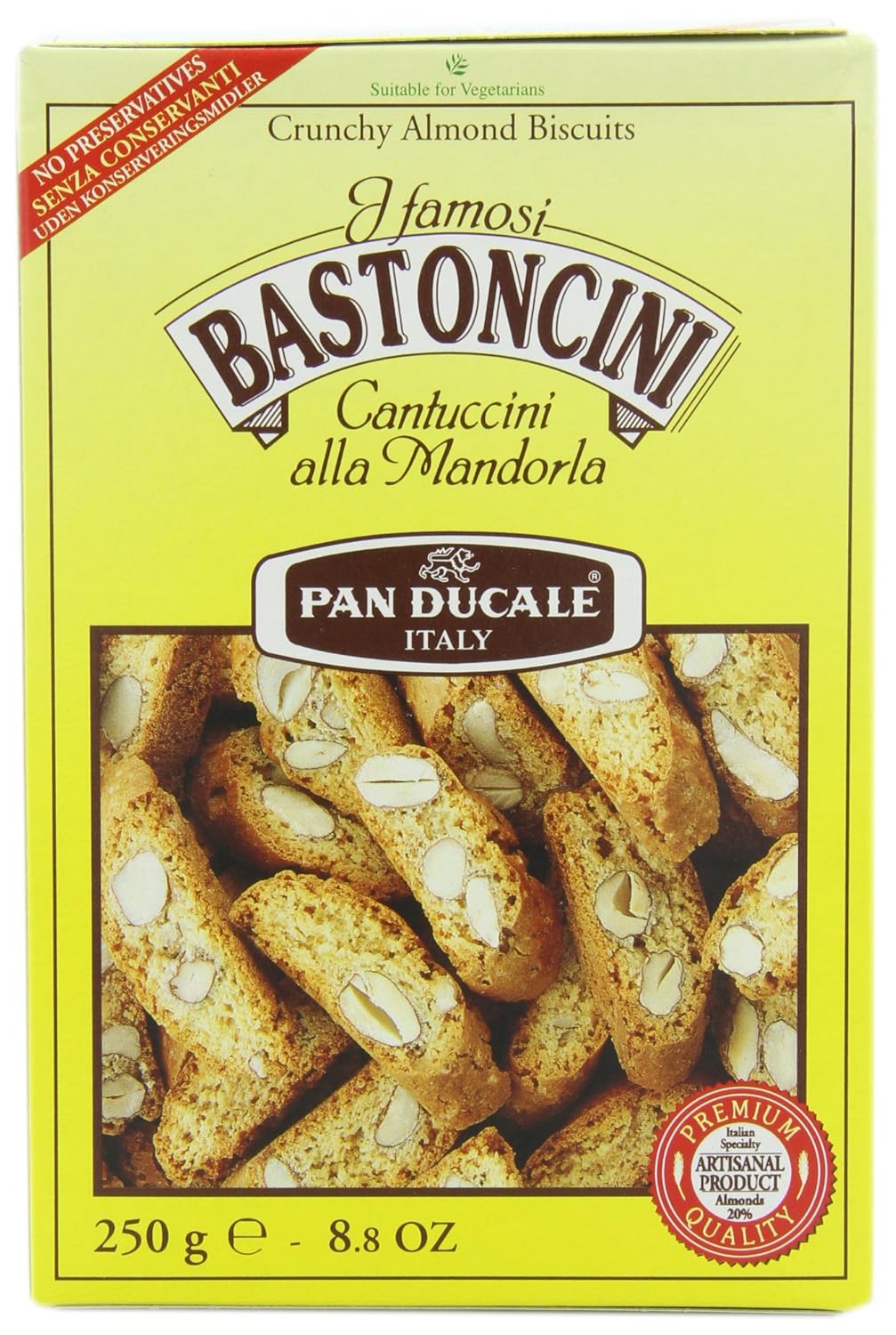 Pan Ducale Bastoncini Almond Biscotti, 8.8-Ounce Boxes (Pack of 6)