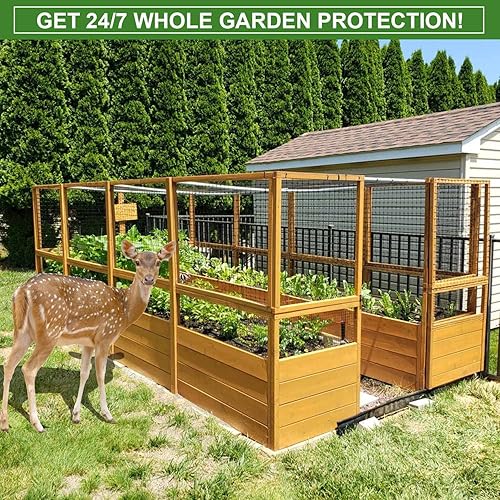 Miniatura 3 de Valla de malla para ciervos, 8 x 100 pies, red de jardín resistente para protección de jardín, árboles frutales, plantas vegetales contra pájaros,