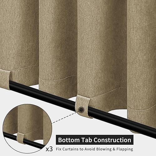 Miniatura 4 de Easy-Going Cortinas de lino para exteriores, impermeables, resistentes al viento, cortinas de privacidad suaves y gruesas para patio, cenador,